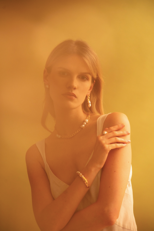 Joanna Laura Constantine STATEMENT CHAIN NECKLACE WITH CULTURED PEARLS