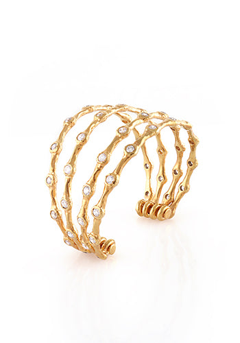 joanna laura constantine STATEMENT FEMININE WAVES CUFF WITH HANDSET STONES