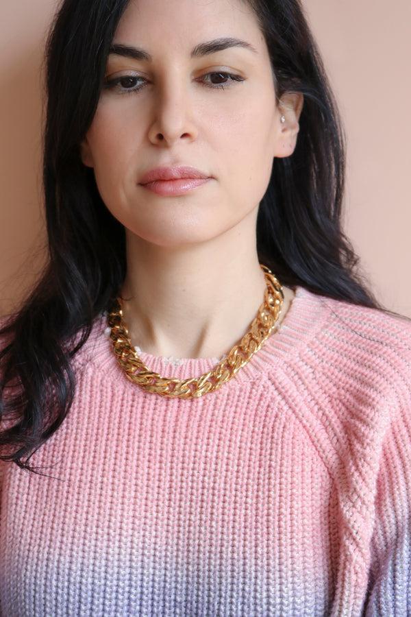 Joanna Laura Constantine STATEMENT GOLD PLATED WAVE CHAIN NECKLACE