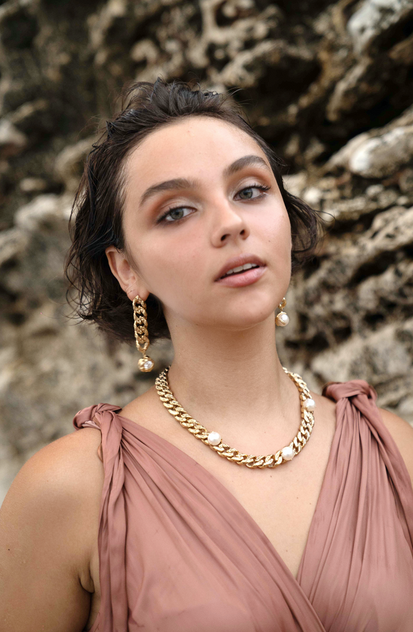 Joanna Laura Constantine STATEMENT GOLD PLATED WAVE CHAIN NECKLACE