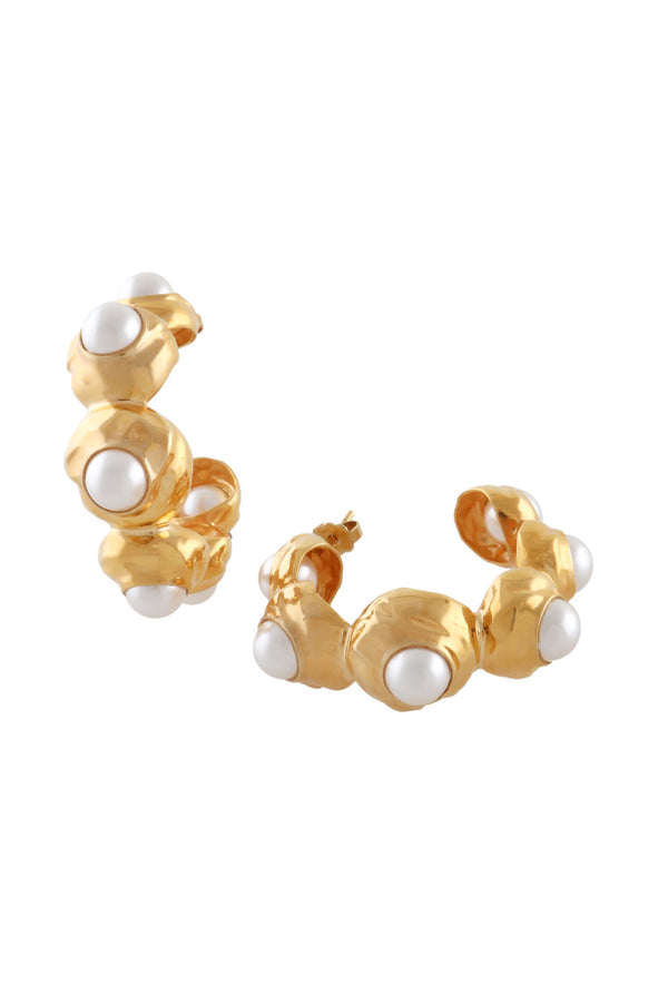 Joanna Laura Constantine STATEMENT HOOP EARRINGS WITH PEARLS