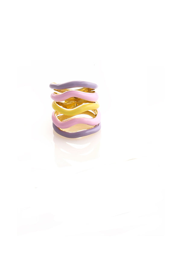 joanna laura constantine STATEMENT MULTI WAVE RING WITH ENAMEL