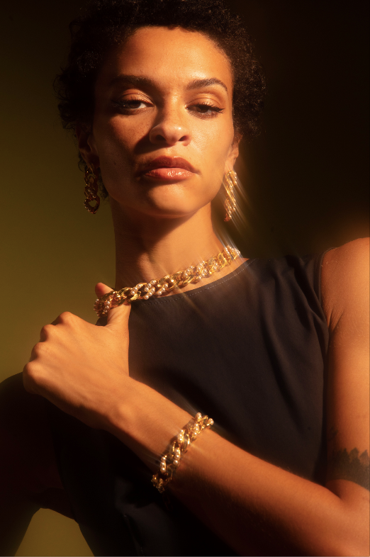 Joanna Laura Constantine STATEMENT WAVE CHAIN BRACELET WITH PEARLS