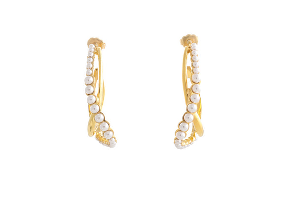 joanna laura constantine STATEMENT WAVE EARRINGS WITH PEARLS