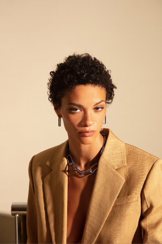 Joanna Laura Constantine STATEMENT WAVE LINK NECKLACE WITH ENAMEL