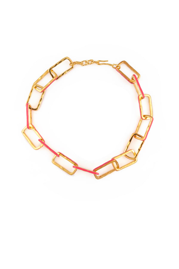 joanna laura constantine STATEMENT WAVE LINK NECKLACE WITH ENAMEL