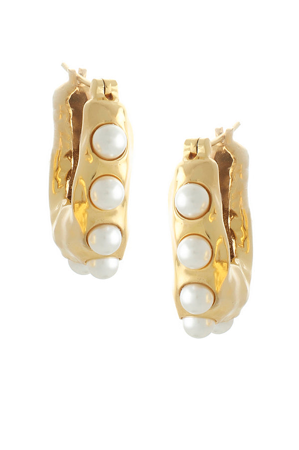 joanna laura constantine STATEMENT WAVES HOOP WITH PEARL