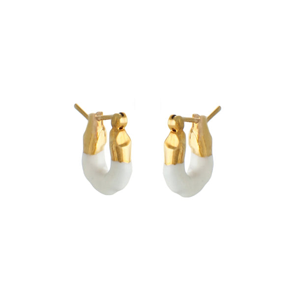 joanna laura constantine STATEMENT WAVES HOOPS WITH HALF ENAMEL