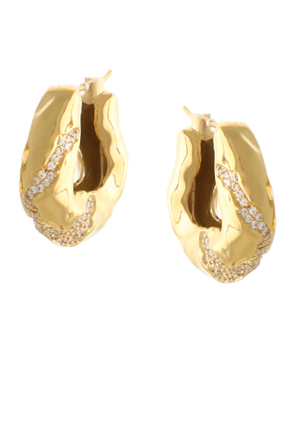 joanna laura constantine STATEMENT WAVES HOOPS WITH HANDSET STONES