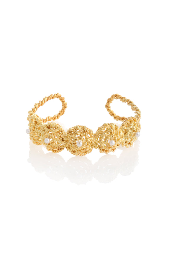 joanna laura constantine TWISTED WIRE BANGLE WITH MINI PEARLS