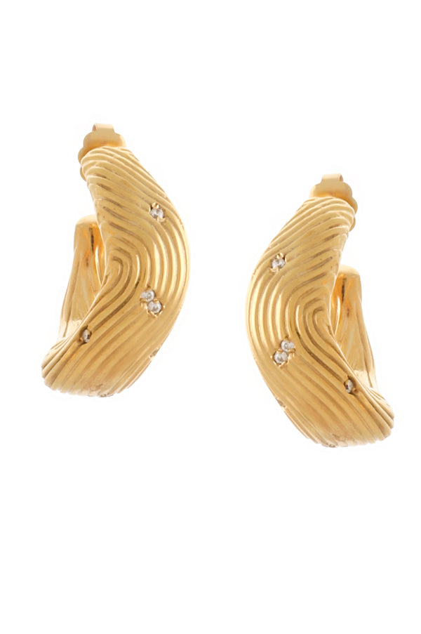joanna laura constantine VINTAGE WAVES HOOPS WITH STONES