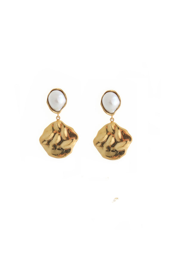 joanna laura constantine WAVE DANGLING EARRINGS WITH CULTURED PEARLS