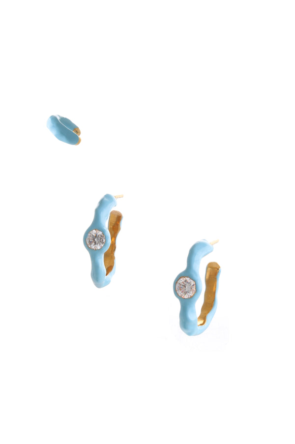 joanna laura constantine WAVE HOOP EAR-SET WITH ENAMEL AND STONES