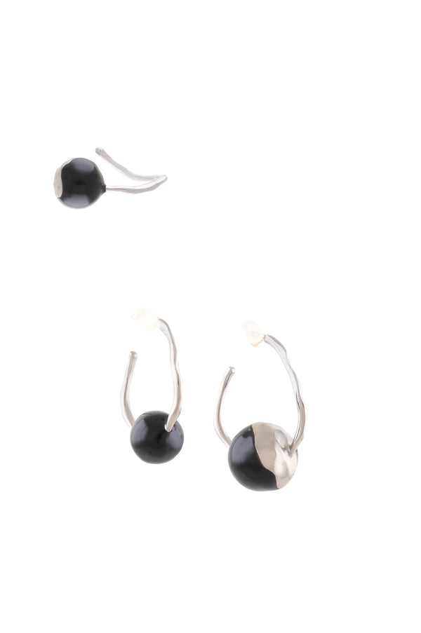 joanna laura constantine WAVE HOOP EAR-SET WITH ENAMEL