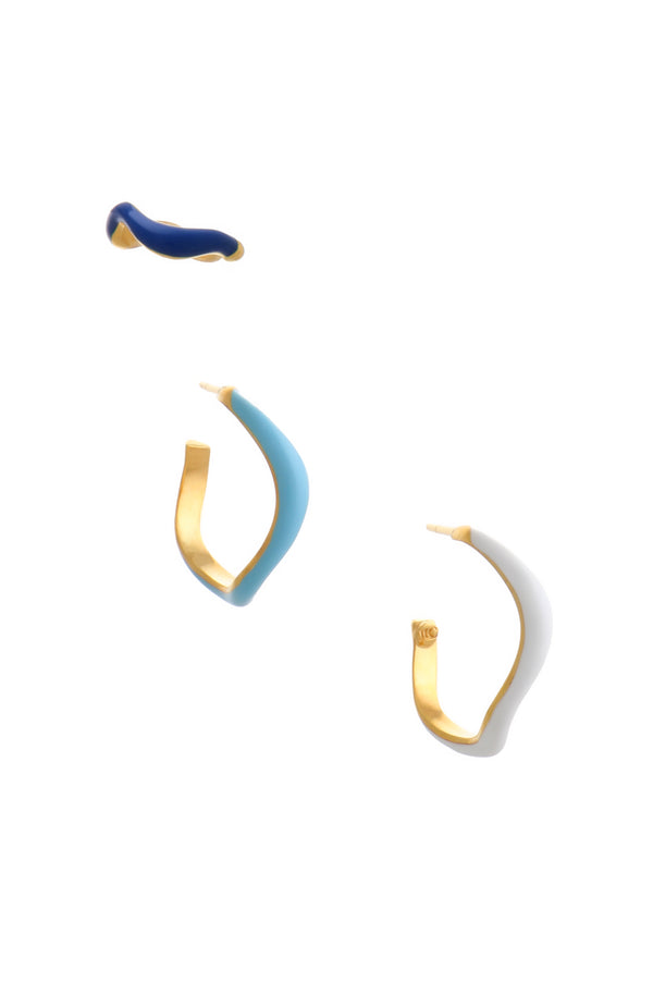 joanna laura constantine WAVE HOOP EAR SET WITH ENAMEL