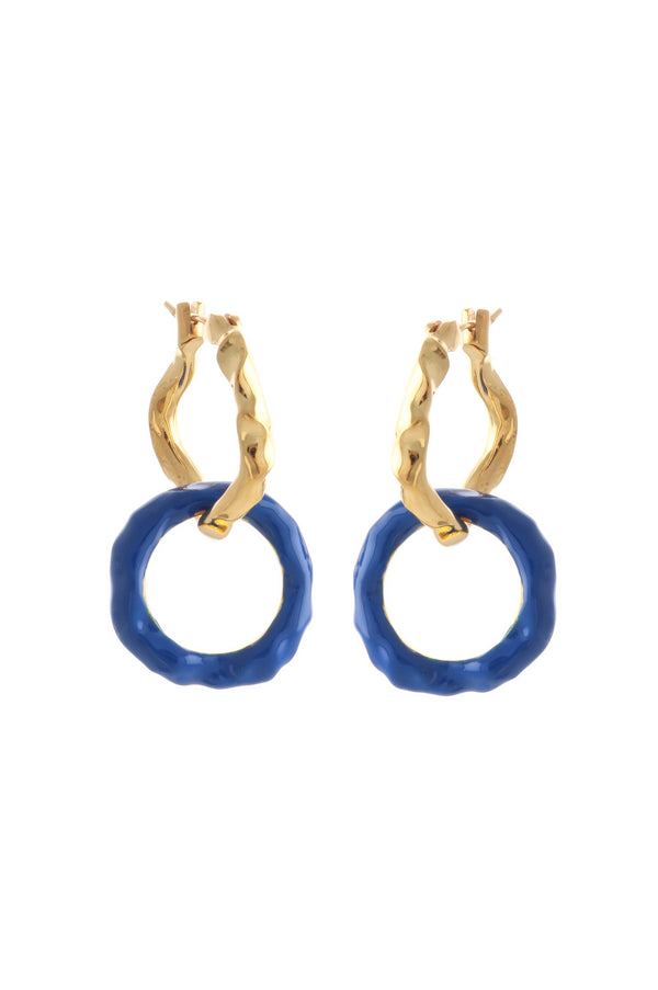 joanna laura constantine WAVE HOOP EARRINGS WITH ENAMEL LINK
