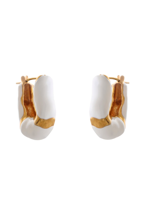joanna laura constantine WAVE HOOP EARRINGS WITH ENAMEL