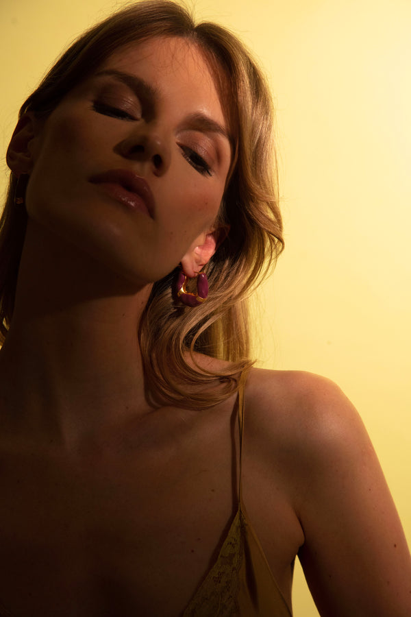 Joanna Laura Constantine WAVE HOOP EARRINGS WITH ENAMEL