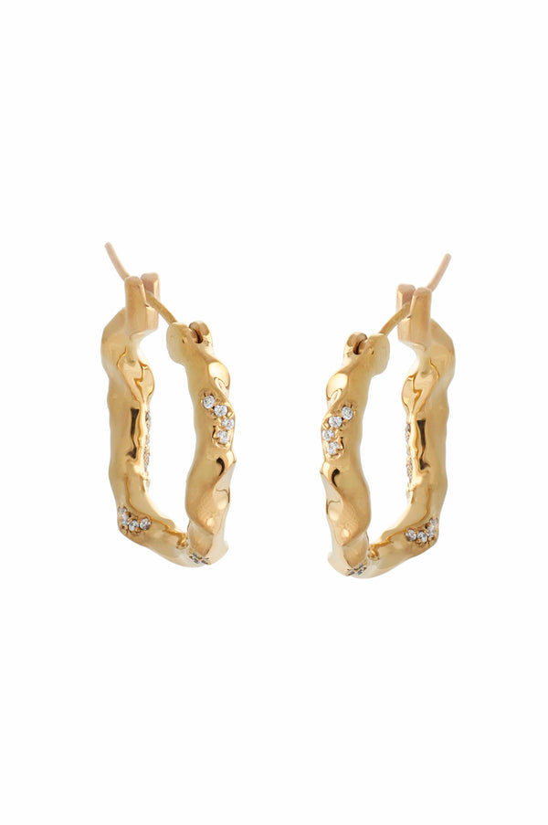 joanna laura constantine WAVE HOOP EARRINGS WITH HANDSET PAVE STONES