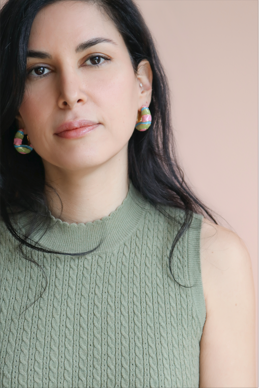 Joanna Laura Constantine WAVE HOOP EARRINGS WITH MULTI COLORED ENAMEL