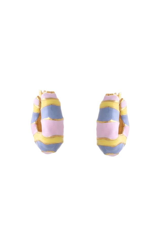 joanna laura constantine WAVE HOOP EARRINGS WITH MULTI COLORED ENAMEL
