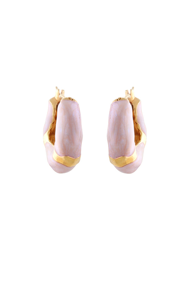joanna laura constantine WAVE HOOP EARRINGS WITH PEARL ENAMEL