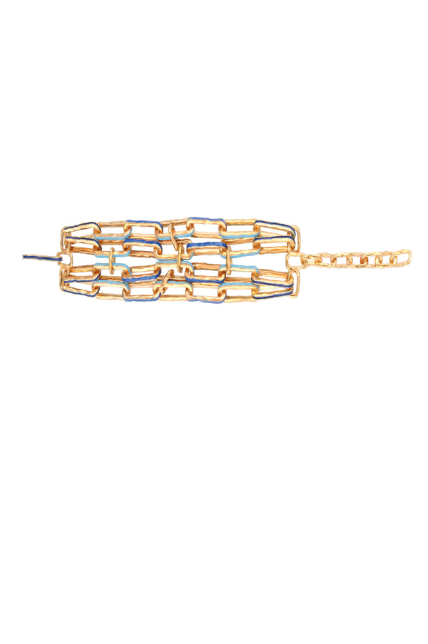 joanna laura constantine WAVE MULTI CHAIN LINKED BRACELET WITH ENAMEL