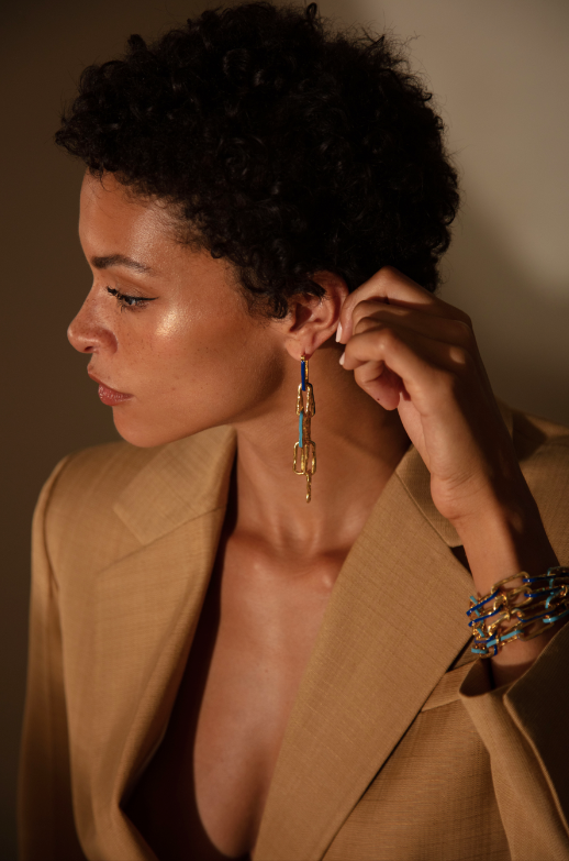 Joanna Laura Constantine WAVE MULTI CHAIN LINKED BRACELET WITH ENAMEL