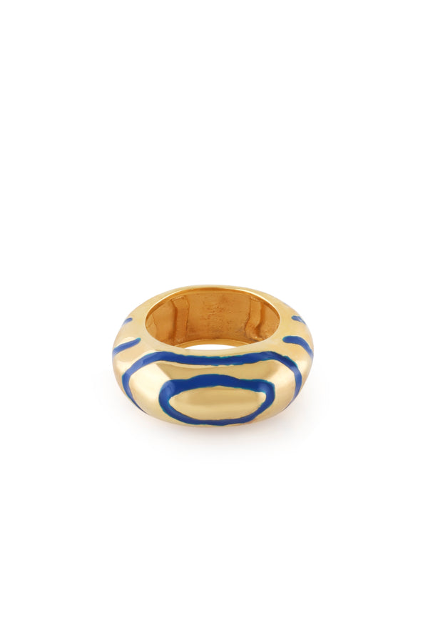 joanna laura constantine WAVE RING WITH ENAMEL DETAILS