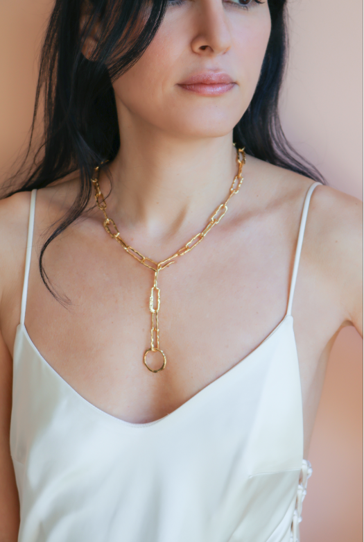 Joanna Laura Constantine WAVES LINKS STATEMENT NECKLACE WITH FRONT CLOSURE