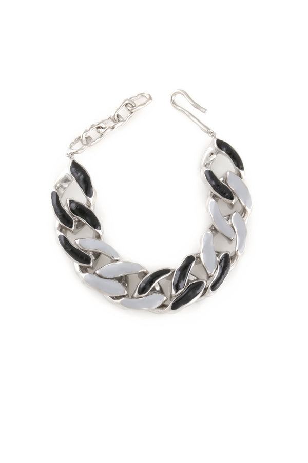 joanna laura constantine WHITE RHODIUM PLATED CHAIN BRACELET WITH ENAMEL