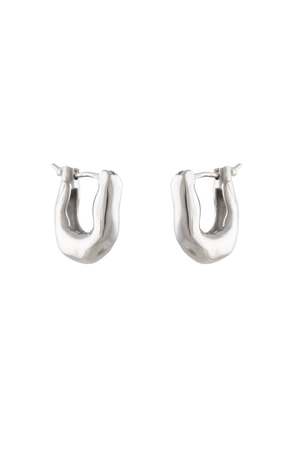 joanna laura constantine WHITE RHODIUM PLATED MINI HOOP EARRINGS