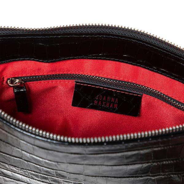 Joanna Maxham Baguette (Black Croc-Embossed)
