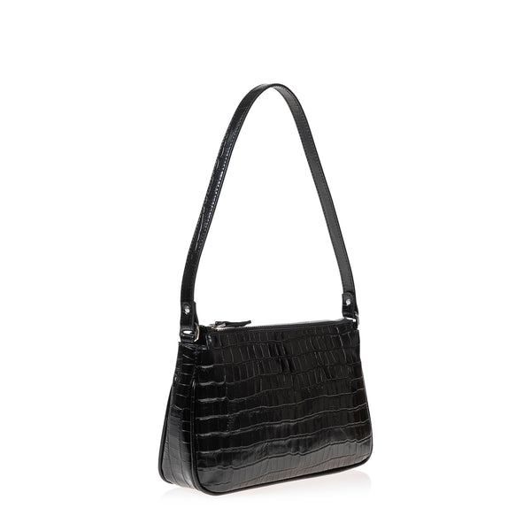 Joanna Maxham Baguette (Black Croc-Embossed)