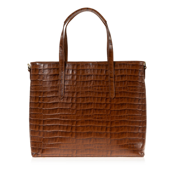 joanna maxham Cabas Tote Bag (Saddle Croc-Embossed)