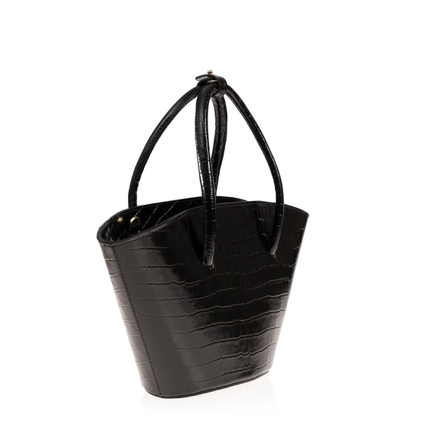 Joanna Maxham Lady's Gambit (Black Croc-Embossed)