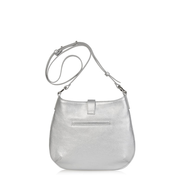 Joanna Maxham Tulip Crossbody Bag (Silver Pebbled)