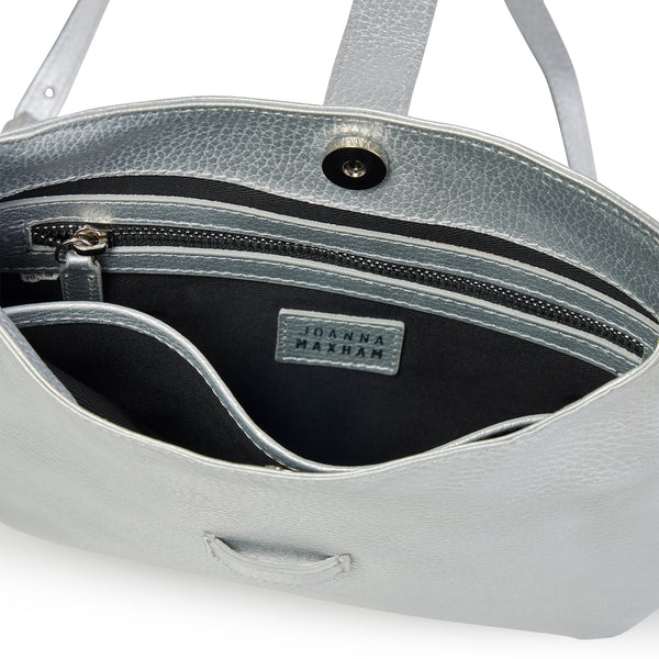 Joanna Maxham Tulip Crossbody Bag (Silver Pebbled)