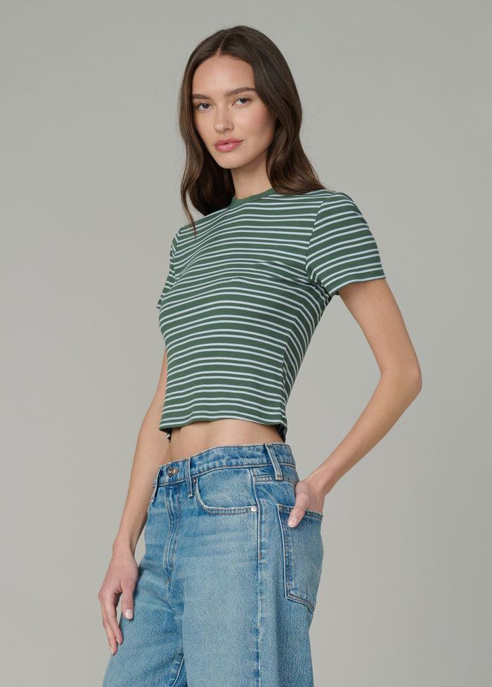 Joe's THE BABY TEE CILANTRO SKY STRIPE