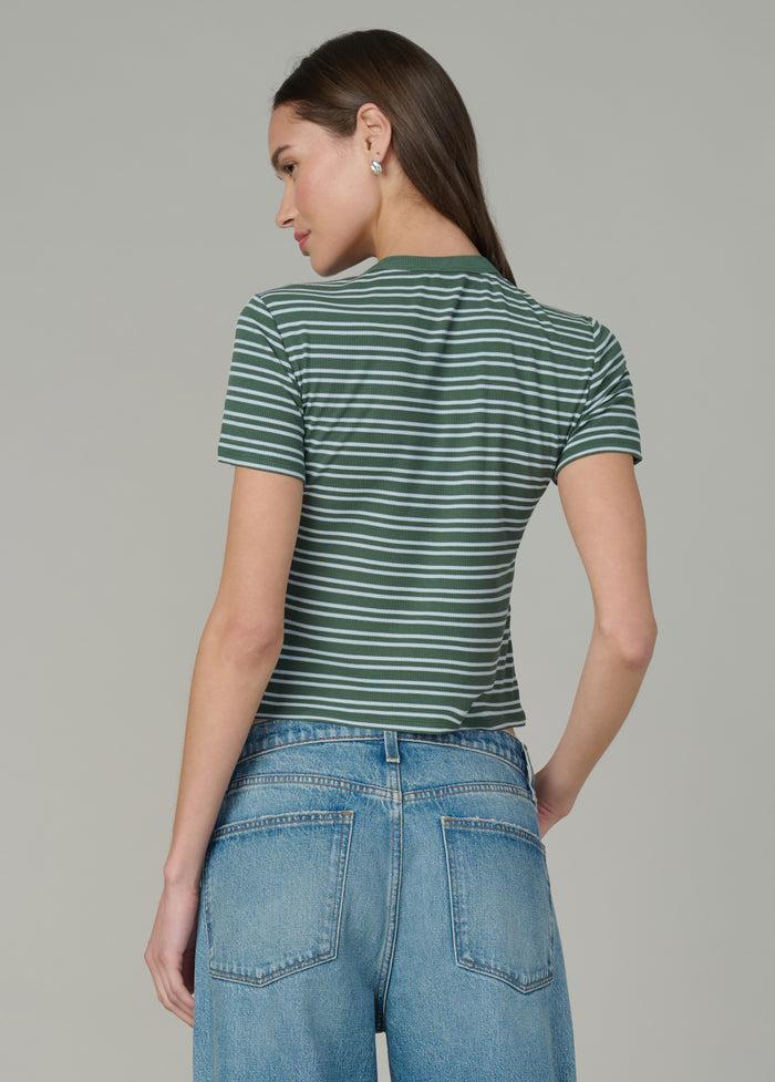 Joe's THE BABY TEE CILANTRO SKY STRIPE
