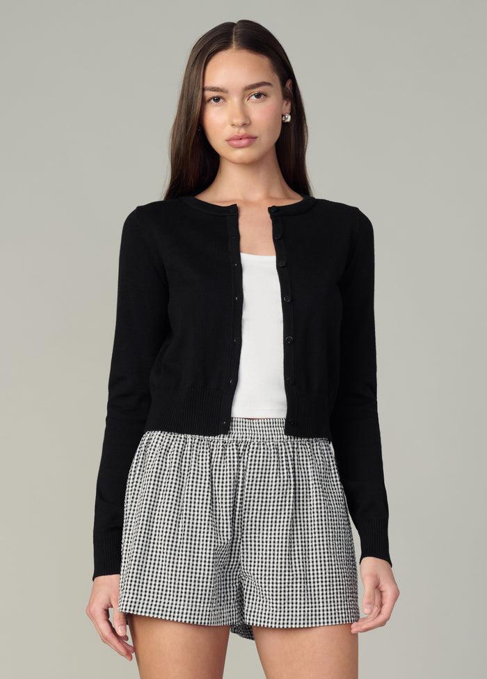 joe's THE DANI COTTON CARDIGAN BLACK