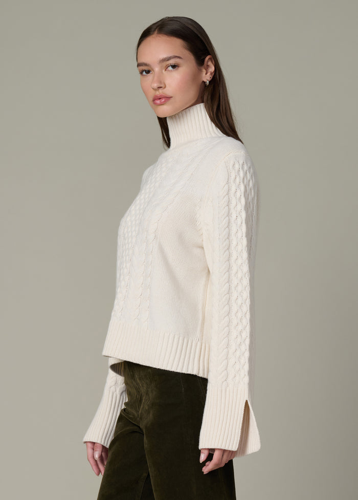 Joe's THE ELLA FUNNEL NECK SWEATER ECRU