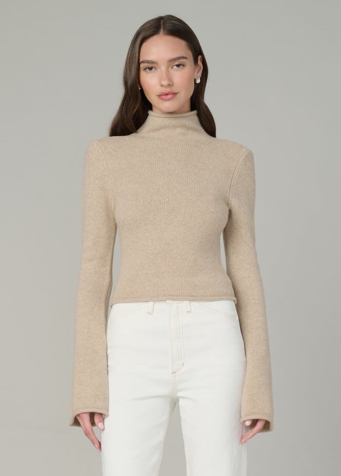 joe's THE JANE ROLL NECK SWEATER CAMEL