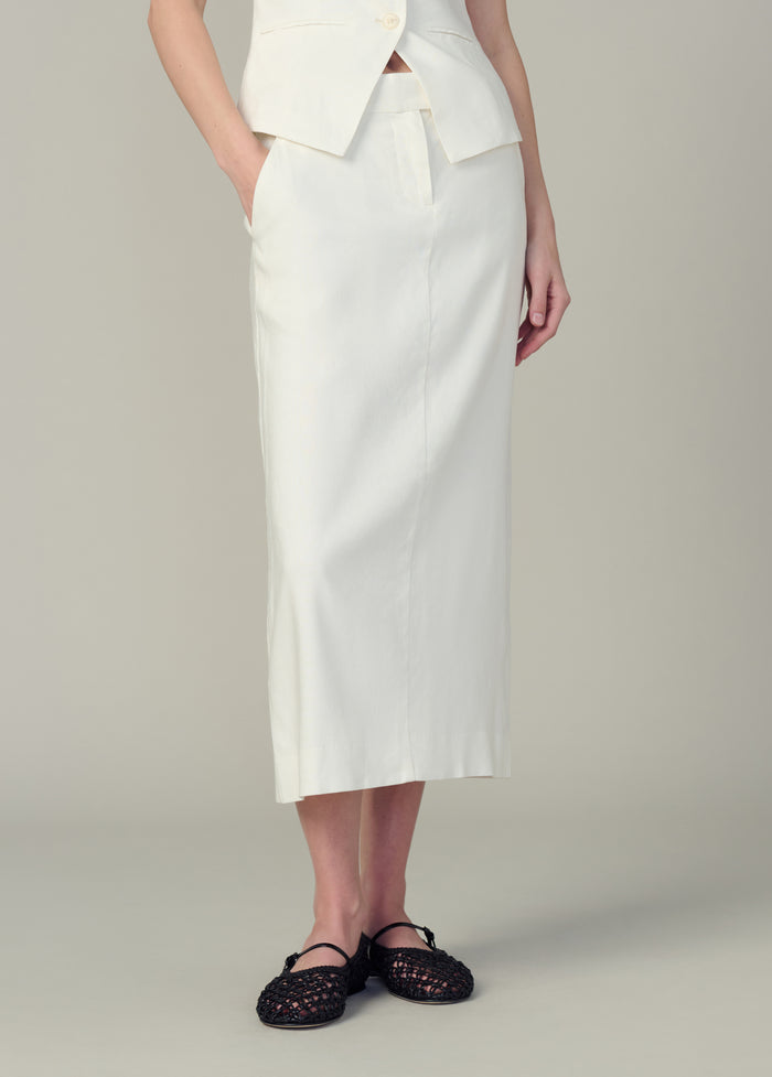 Joe's THE MAEVE TAILORED MIDI SKIRT ECRU