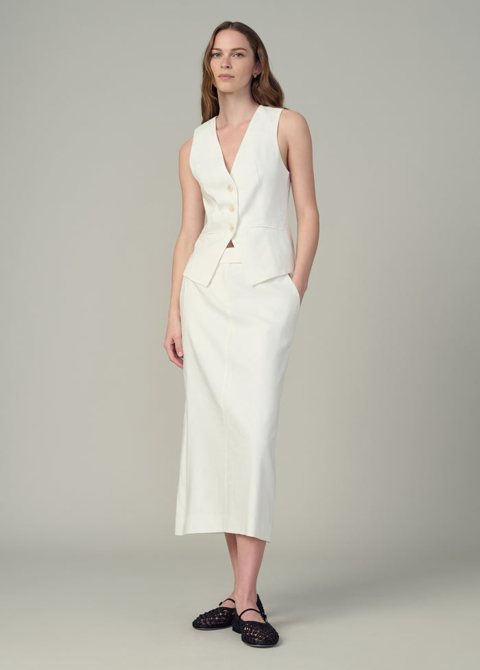 joe's THE MAEVE TAILORED MIDI SKIRT ECRU