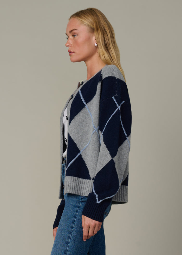Joe's THE RELAXED FIT CARDIGAN BLUE ARGYLE