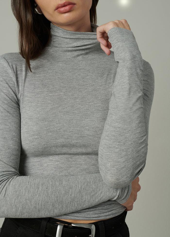 Joe's THE TONY LONG SLEEVE TOP HEATHER GREY