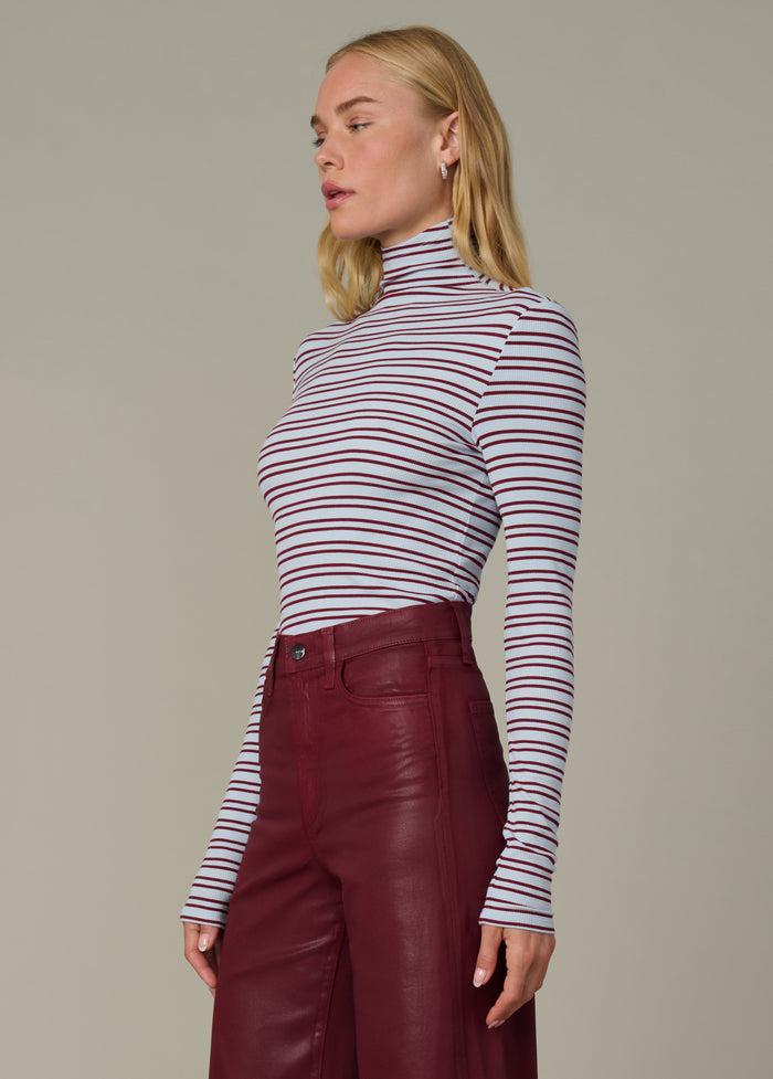 Joe's THE TONY LONG SLEEVE TOP SKY SYRAH STRIPE