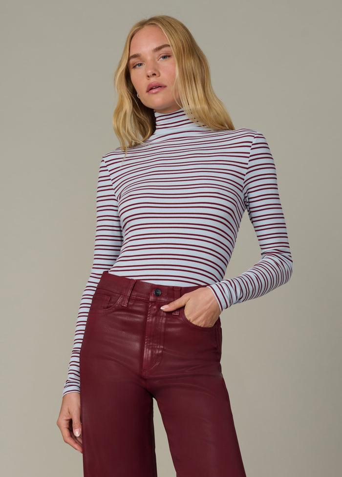 joe's THE TONY LONG SLEEVE TOP SKY SYRAH STRIPE