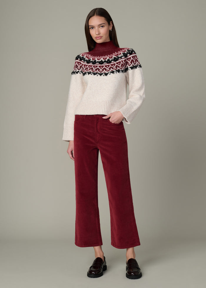 Joe's THE CELESTE FAIR ISLE SWEATER SYRAH MULTI FAIR ISLE